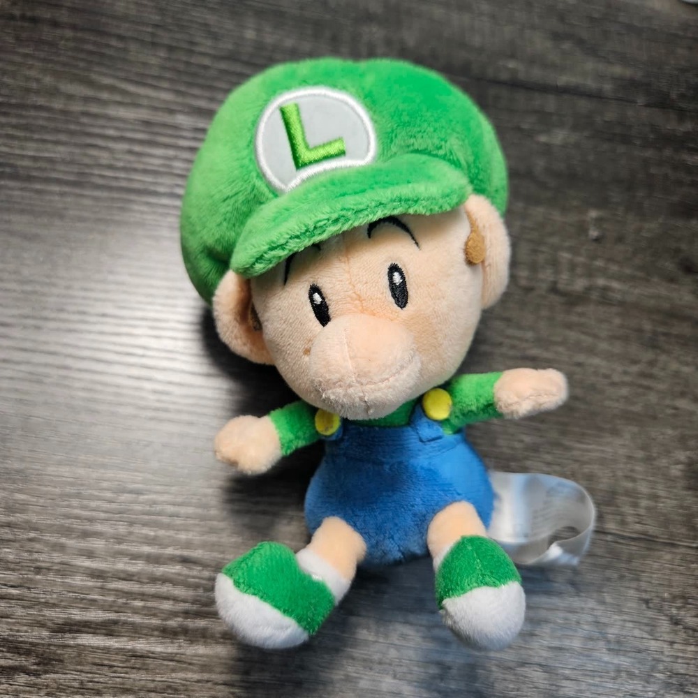 Baby Luigi Plush Super Mario Bros Nintendo Stuffed Toy Soft Doll Green 5.5 in